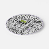 Pessach-Papierplatte "Dayenu und mehr..."Muster Pappteller (Schrägansicht)