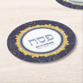 Pessach Personalisiert Seder Jerusalem Runder Pappuntersetzer (Angewinkelt)