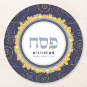 Pessach Personalisiert Seder Jerusalem Runder Pappuntersetzer (Vorderseite)