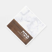 Pessach Personalisierter Marmor + Holz modern Serviette (Ecke)