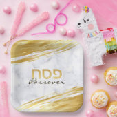 Pessach Pesach Hebräisch Gold Swash & Marmorpapier Pappteller (Party)