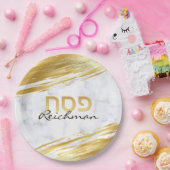 Pessach Pesach Hebrew Gold Swash & Marble Pappteller (Party)