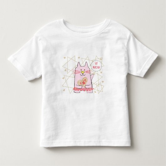 Pessach Pink Cat Ballerina Kleinkind T - Shirt (Vorderseite)
