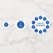 Pessach Seder 10 Pest blau und weiß Konfetti (Vorderseiten)