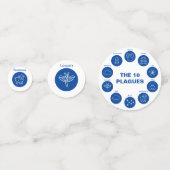 Pessach Seder 10 Pest blau und weiß Konfetti (Rückseiten)