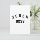 Pessach Seder Boss My Rules Jüdisches Funny Gift Dankeskarte (Stehend Vorderseite)