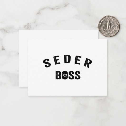 Pessach Seder Boss My Rules Jüdisches Funny Gift Mitteilungskarte (Vorderseite/Rückseite Beispiel)