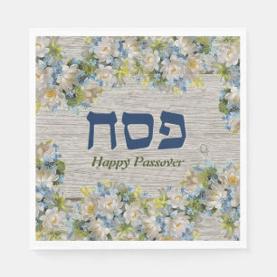 Pessach Seder Einladung rustikale Flora Napkin Serviette
