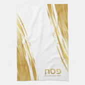 Pessach Seder Elegante Goldschash Personalisiert Geschirrtuch (Vertikal)
