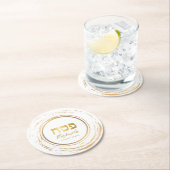 Pessach Seder Elegante Modern Gold Swash Round Pap Runder Pappuntersetzer (Vor Ort)
