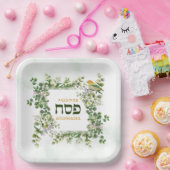 Pessach Seder Hebräisch Eukalyptus Bird Frame Pappteller (Party)