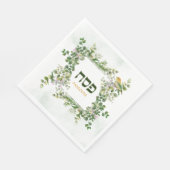 Pessach Seder Hebräisch Eukalyptus Bird Frame Serviette (Ecke)