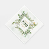 Pessach Seder Hebräisch Eukalyptus Bird Frame Serviette (Ecke)