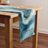 Pessach Seder Hebrew Aquamarin Agate Personalisier Mittelgroßer Tischläufer (Beispiel)