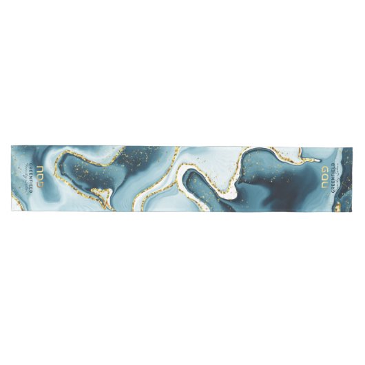 Pessach Seder Hebrew Aquamarin Agate Personalisier Mittelgroßer Tischläufer (Horizontal)