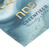 Pessach Seder Hebrew Aquamarin Agate Personalisier Mittelgroßer Tischläufer (Ecke)
