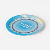 Pessach Seder Jerusalem Sky Hebrew Pappteller (Schrägansicht)