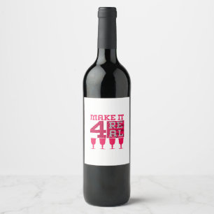 Pessach Seder Make it 4 Real, die 4 Tassen Wein Weinetikett