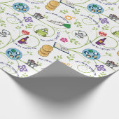 Pessach Seder Matza Weinfrösche farbig Geschenkpapier (Ecke)