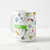 Pessach Seder Matza Weinfrösche farbig Kaffeetasse (Vorderseite Links)