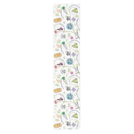 Pessach Seder Matza Weinfrösche farbig Kurzer Tischläufer (Vorderseite)