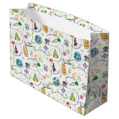 Pessach Seder Matza Wine Frogs farbenfroh Große Geschenktüte (Rückseite Schrägansicht)