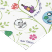 Pessach Seder Matzah Wine Frogs Whimsy w Hebrew Tischdecke (Schrägansicht)