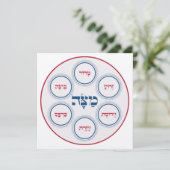 Pessach Seder Plate Hebräisch Modern (Stehend Vorderseite)