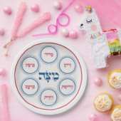 Pessach Seder Plate Hebräisch Modern Pappteller (Party)