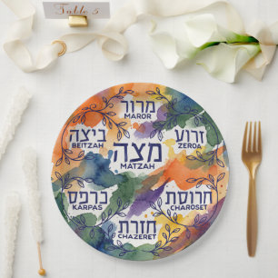 Pessach-Seder-Platte Kearah für alle Gäste Pesach Pappteller