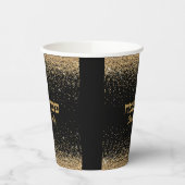 Pessach Seder Stilvolle Black and Gold Glitzer Pappbecher (Links)