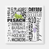 Pessach Square Magnet "Dayenu and more.." (Vorne)