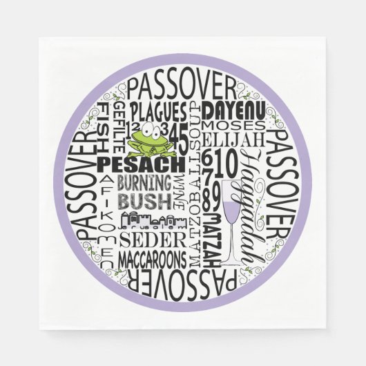 Pessach Standard Napkins "Dayenu & more" Serviette (Vorderseite)