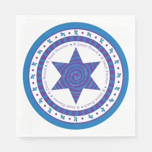 Pessach Standard Napkins "Lila/blau Design" Serviette