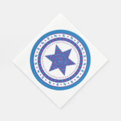 Pessach Standard Napkins "Lila/blau Design" Serviette (Ecke)