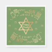 Pessach Standard Napkins Muster "Gold Jerusalem" Serviette (Vorderseite)
