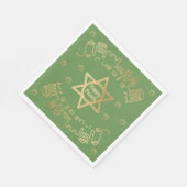 Pessach Standard Napkins Muster "Gold Jerusalem" Serviette (Ecke)