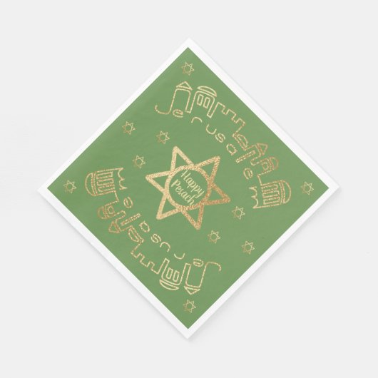 Pessach Standard Napkins Muster "Gold Jerusalem" Serviette (Ecke)