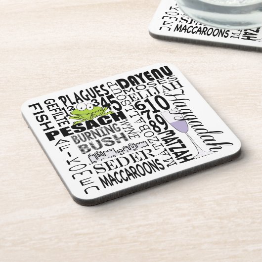 Pessach-Untersetzer "Dayenu" Getränkeuntersetzer (Linke Seite)
