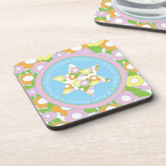 Pessach-Untersetzer "Ein süßer Pessach" Getränkeuntersetzer (Linke Seite)