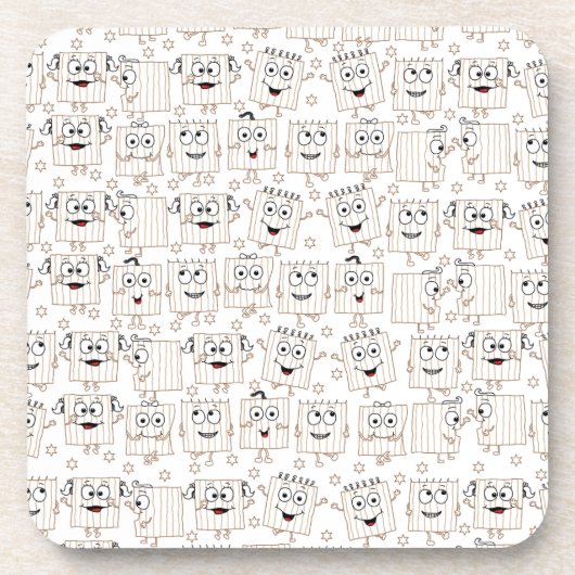 Pessach-Untersetzer "Matzah Characters" Getränkeuntersetzer (Vorderseite)