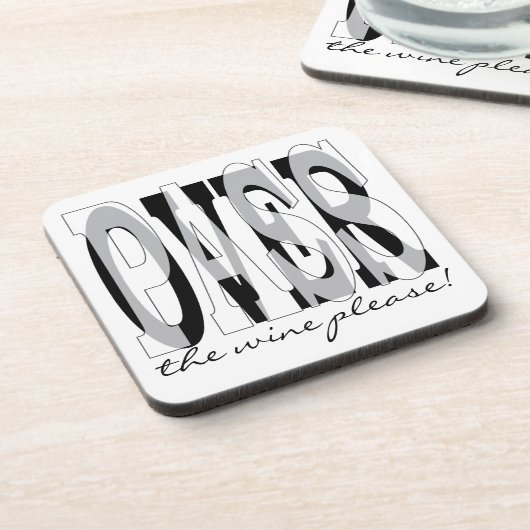 Pessach-Untersetzer "Pessach den Wein bitte!" Getränkeuntersetzer (Linke Seite)