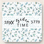 Pessach-Untersetzer "Whimsical Seder Time" Getränkeuntersetzer (Vorderseite)