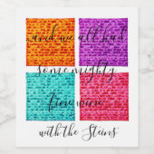 Pessach Weinflaschen Etikett Farbenfrohe Matzahs (Einzelnes Label)