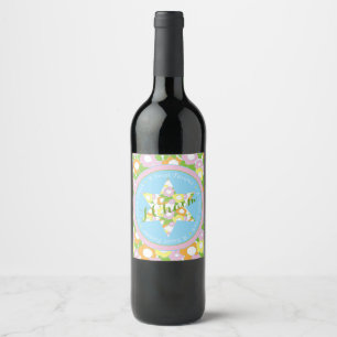 Pessach Weinflaschen Etikett Pessach Blume