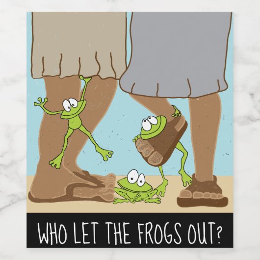 Pessach Weinflaschen Etikett Wer lasse die Frösche (Einzelnes Label)