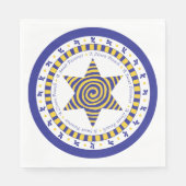 Pessach White Standard Napkins "Blue/Yellow Star" Serviette (Vorderseite)