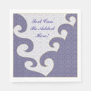 Pessach White Standard Napkins "Gold Star/Lila" Serviette