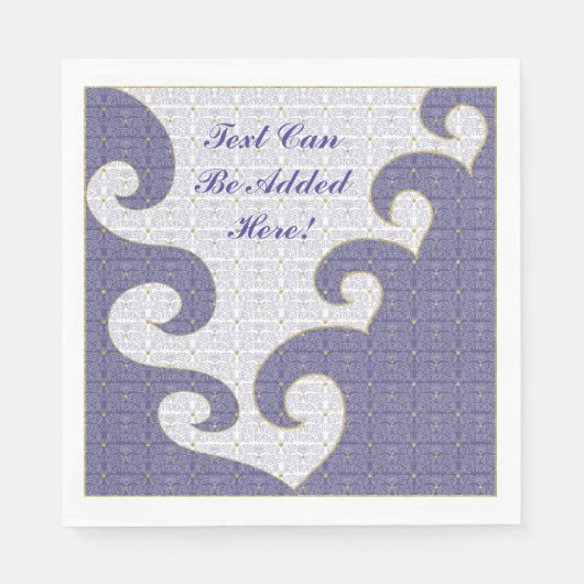 Pessach White Standard Napkins "Gold Star/Lila" Serviette (Vorderseite)