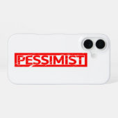 Pessimist-Briefmarke iPhone 16 Hülle (Rückseite (Horizontal))